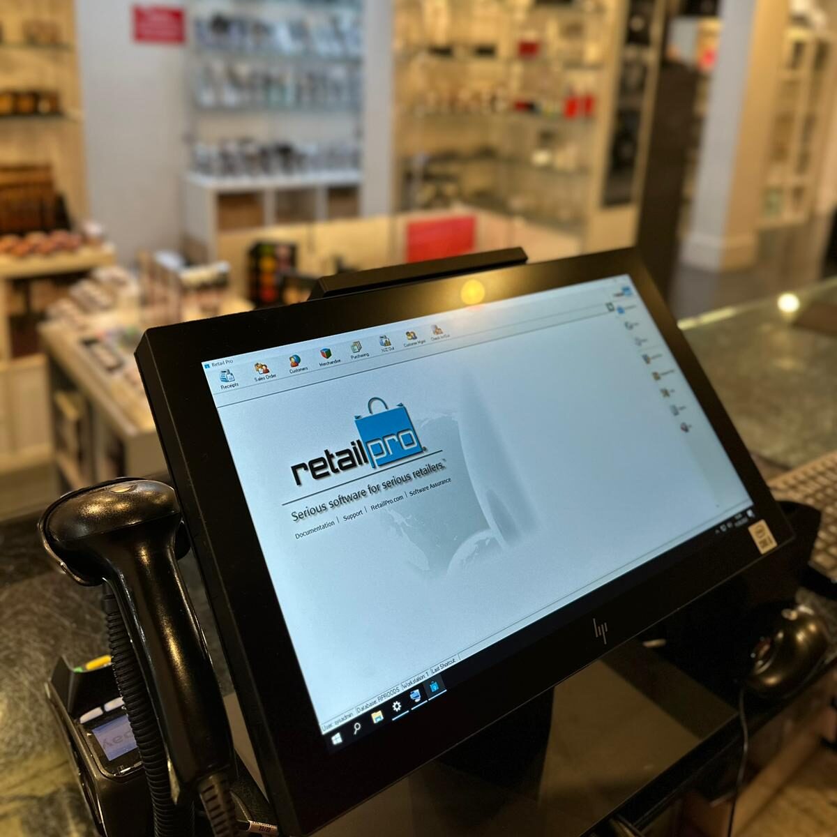 Retail Pro Software Solution in being used in store at the point of sale